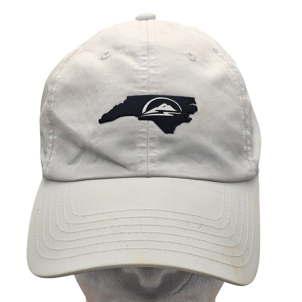 American Needle North Carolina NC State Map Strapback Hat White Adjustable Cap